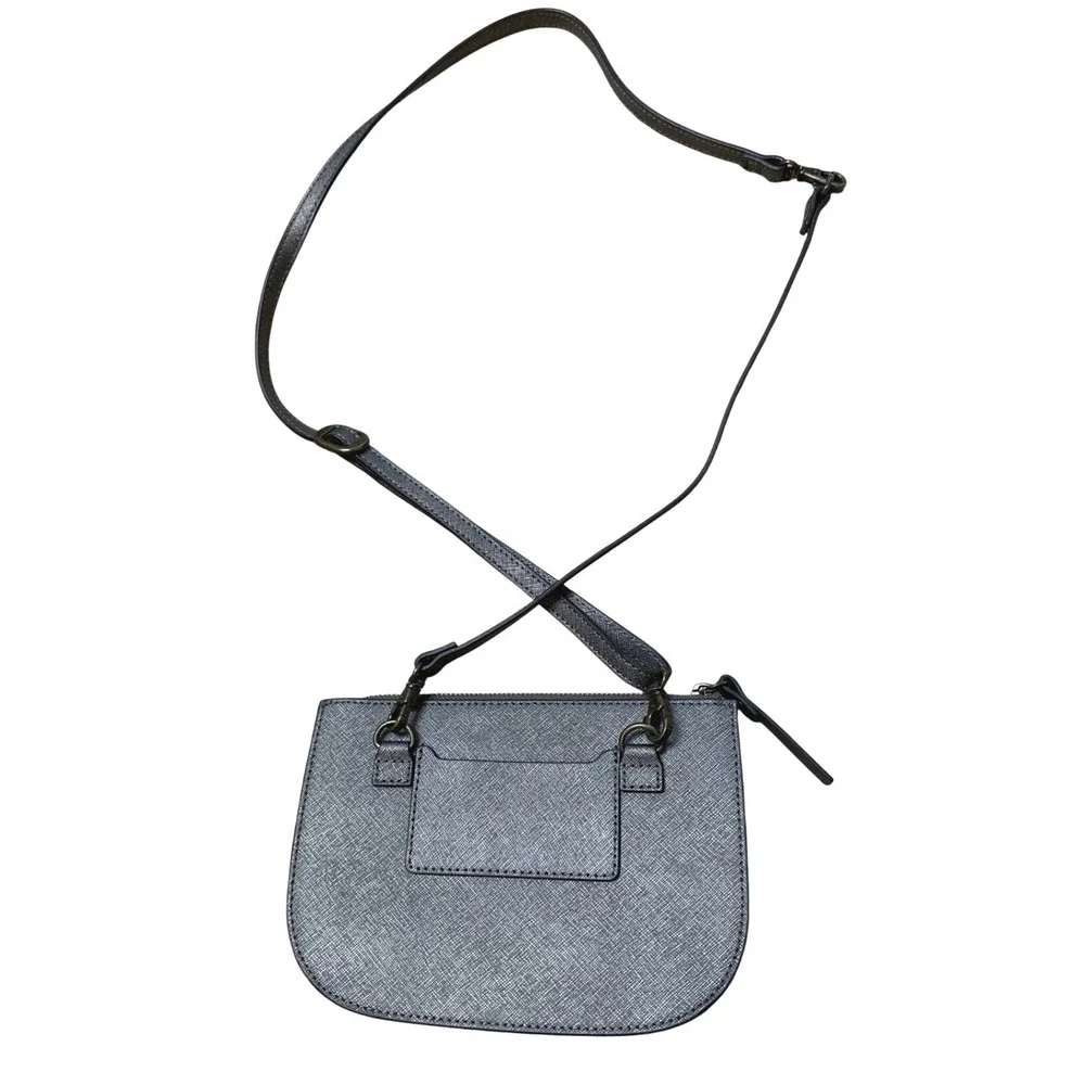 Lo & Sons Waverley 2 Large Grey Saffiano Leather Convertible Crossbody Belt Bag